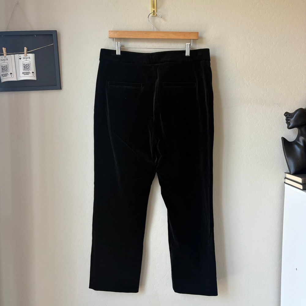 NWT ME+EM Trousers Italian Velvet Slim Crop Trouser Pants Black Size 10 - Picture 9 of 10